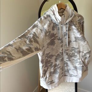 Athleta White and Gray Camo Hoodie